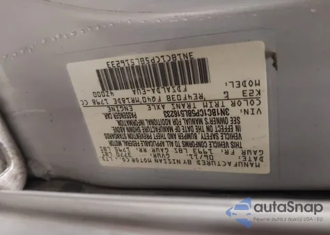 2011 Nissan Versa 1.8S z USA, uszkodzony, nr VIN 3N1BC1CP5BL516233